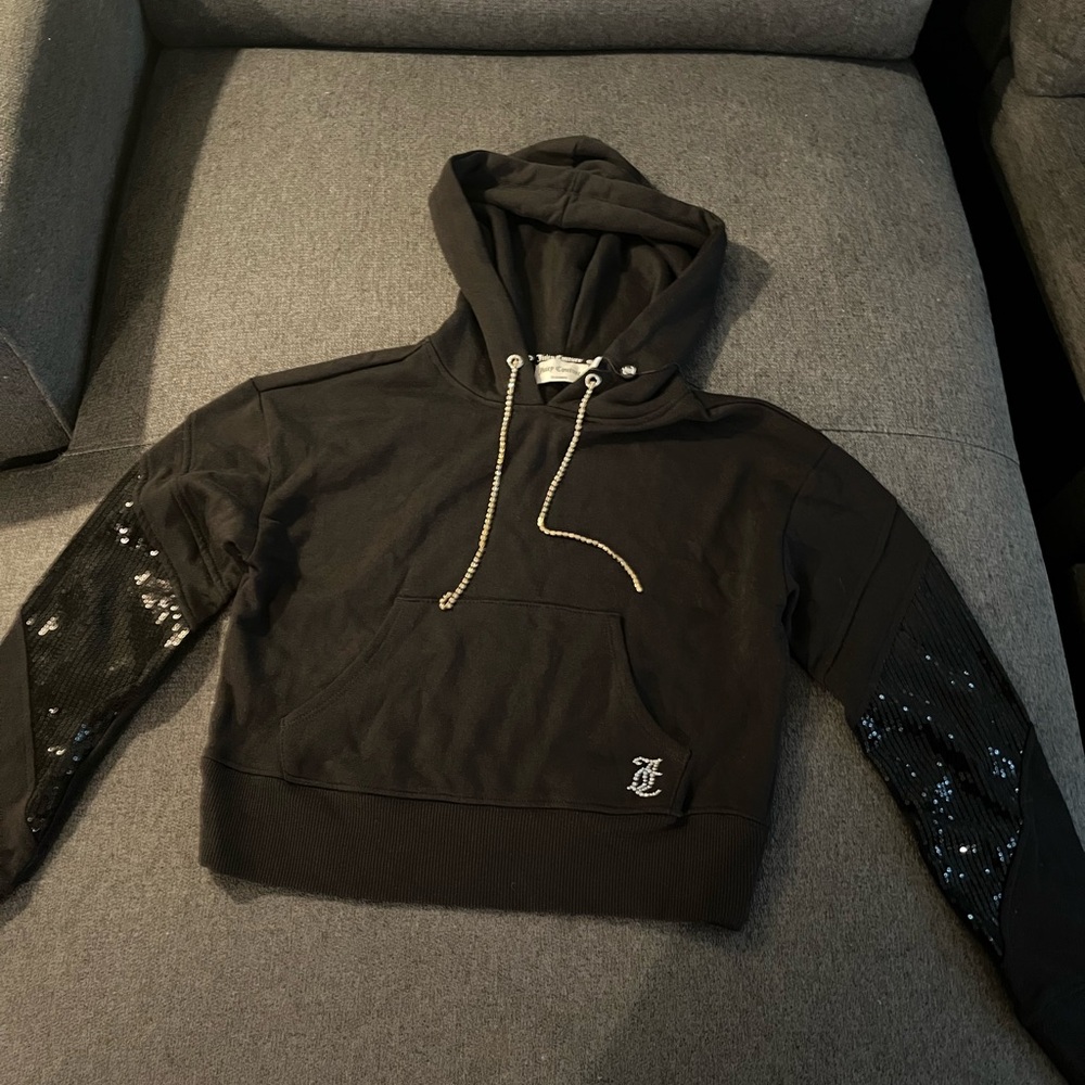 Juicy Couture Black Hoodie with Sparkling Chain